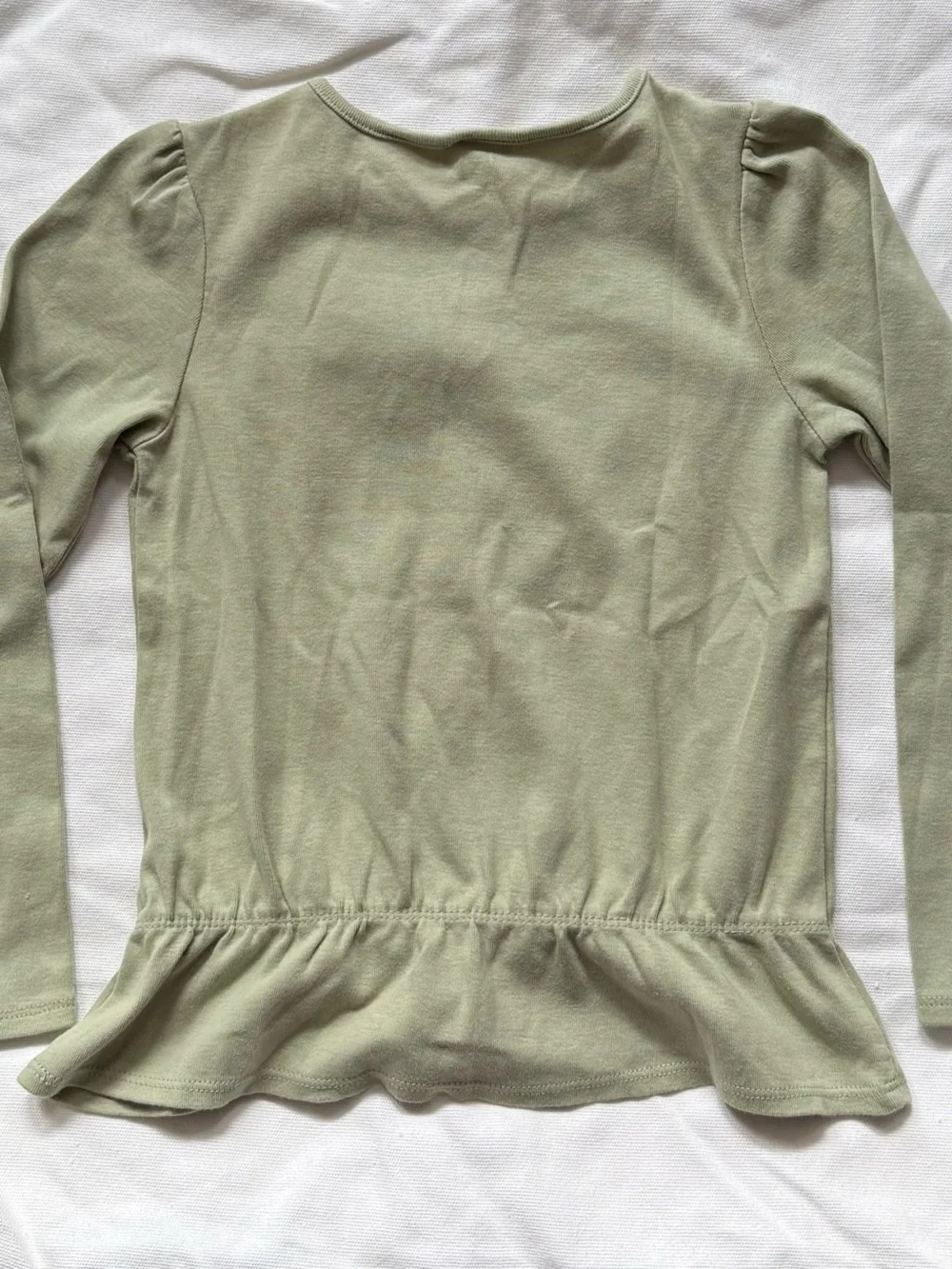 Gymboree Girl's Light Green Long Sleeve Peplum Top w/Scottie Embroidery Size 5